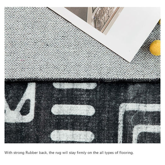 Textured rug with a strong rubber back on a flat surface