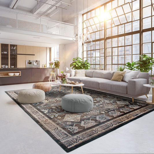 Diamond Rug Brown & Grey Tone