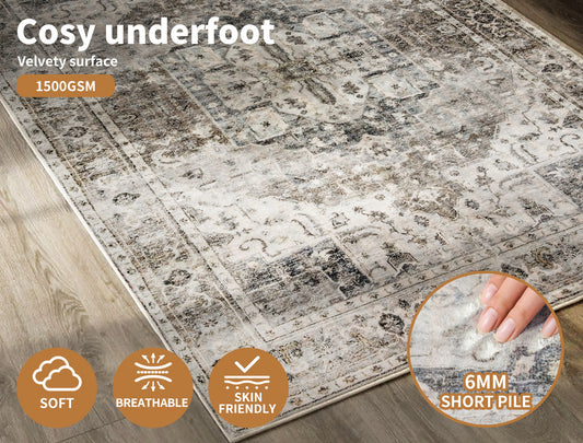 Marlow Driftwood Washable Rug