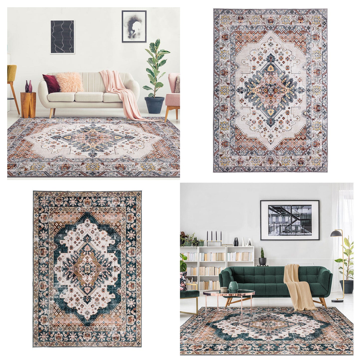 Retro Persian Rug Timeless Ivory Rug