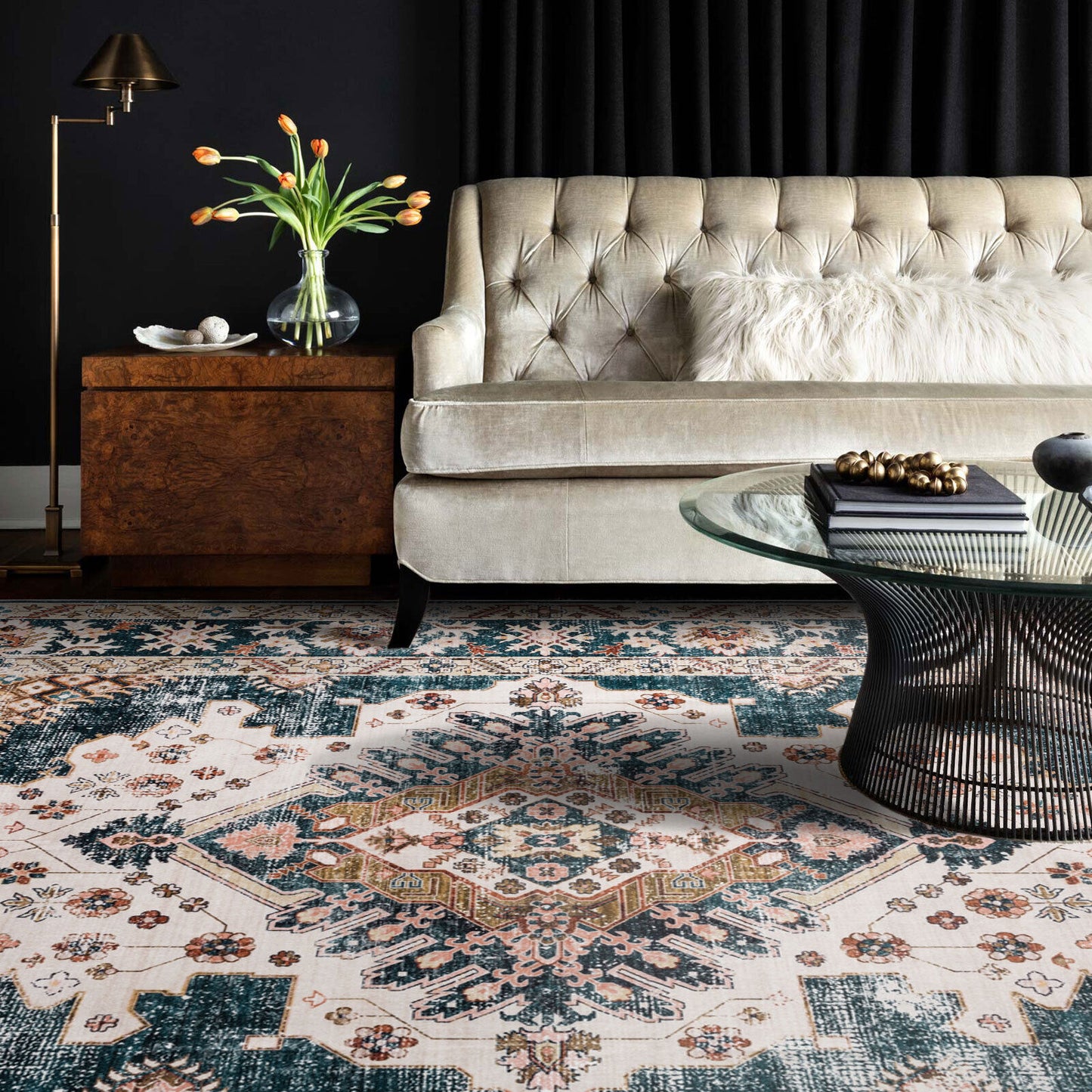 Retro Persian Rug Timeless Ivory Rug