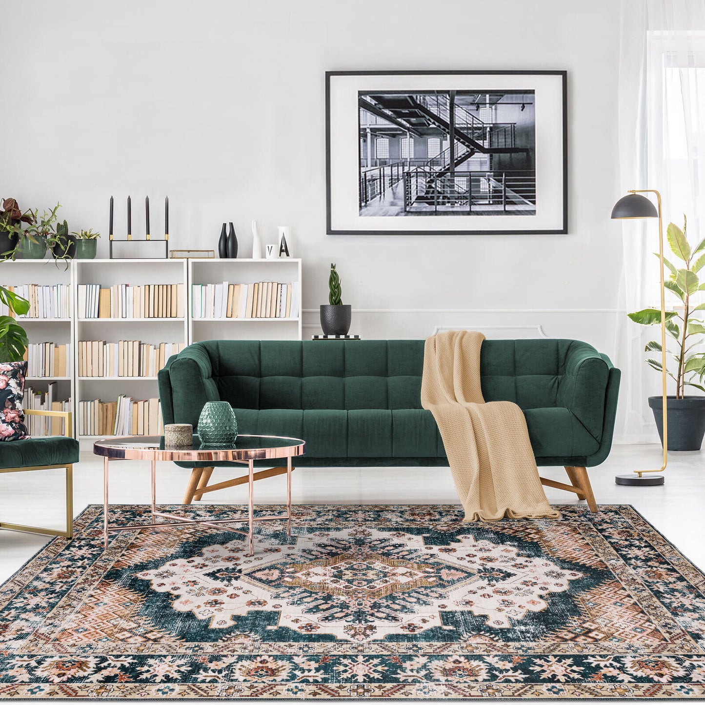 Retro Persian Rug Timeless Ivory Rug