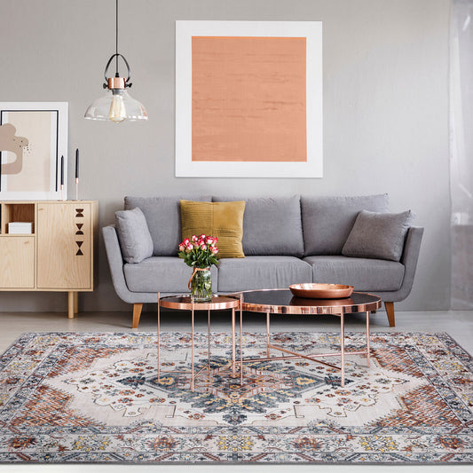 Retro Persian Rug Timeless Ivory Rug