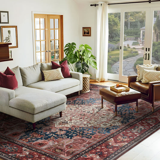 Retro Persian Rug Timeless Red Rug